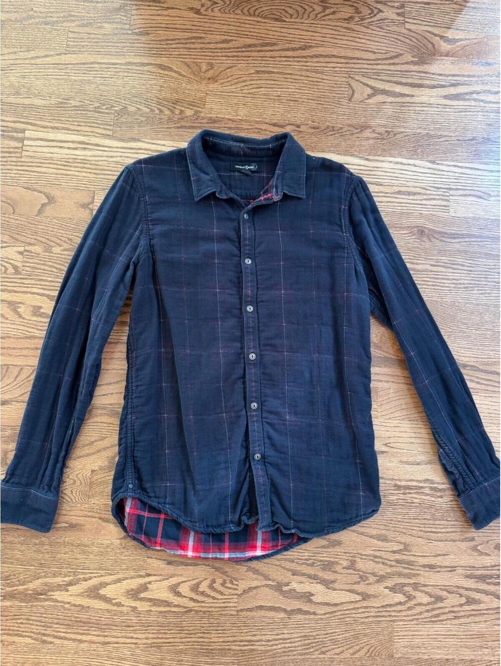 Mens Nordstrom Treasure & Bond Flannel Blanket Cotton Shirt Size Large Navy